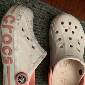 Pink Flower Crocs